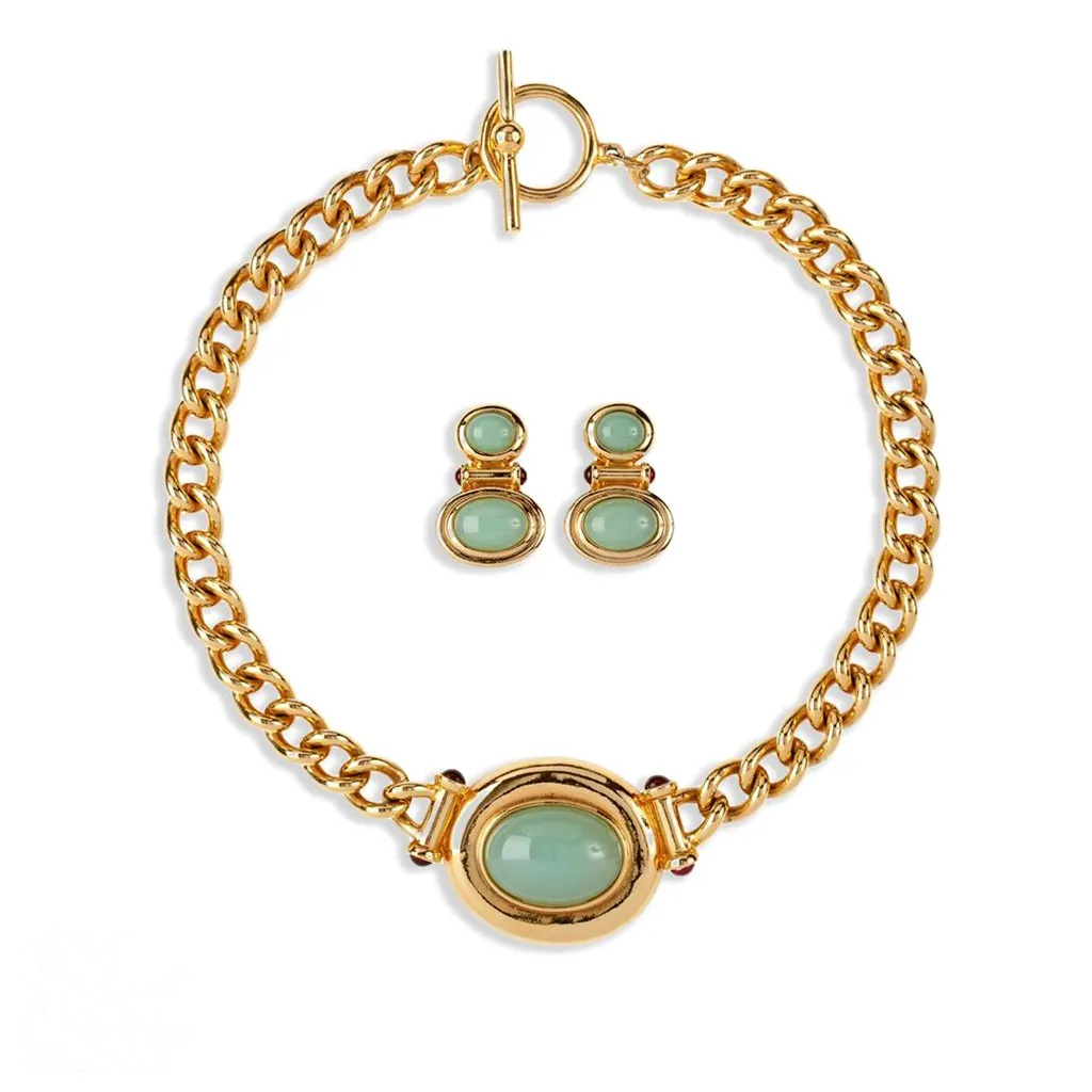 Susan Caplan Vintage Cabochon Necklace & Earring Set