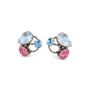 Henkel & Grosse for Dior Blue & Pink Crystal Clip Earrings