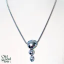 Grossé Rhodium Y-Necklace with Blue Pavé
