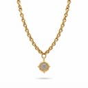 Susan Shaw Vintage Faux Ancient Roman Coin Pendant Necklace, Matte Gold
