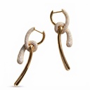 Gold Crystal Knot Drop Earrings