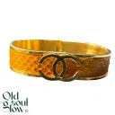 Chanel Vintage Python Interlocking Cuff Bracelet