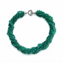 Tiffany & Co. Vintage Seven-Strand Green Agate Necklace, Sterling Silver