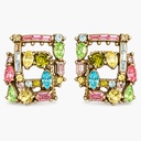Hollycraft Vintage 1950s Pastel Rhinestone Fruit Salad Clip Earrings