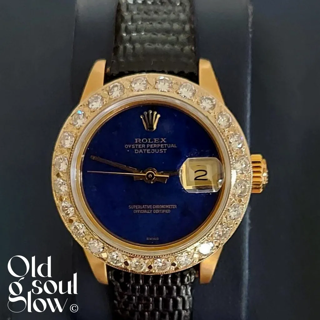 Rolex Vintage Ladies Datejust 18K Gold Diamond Watch