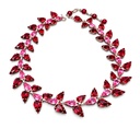 Vintage Pink and Red Rhinestone Collar Necklace, Attributed to Roger Scemama for Christian Dior