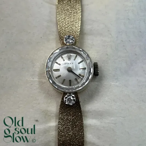 Rolex Vintage Ladies Cocktail Watch 14K Gold with Diamonds