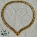 Monet Vintage Gold Tone Herringbone Collar Choker