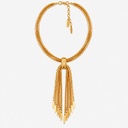 Monet Vintage 1960s Gold-Tone Waterfall Tassel Statement Necklace