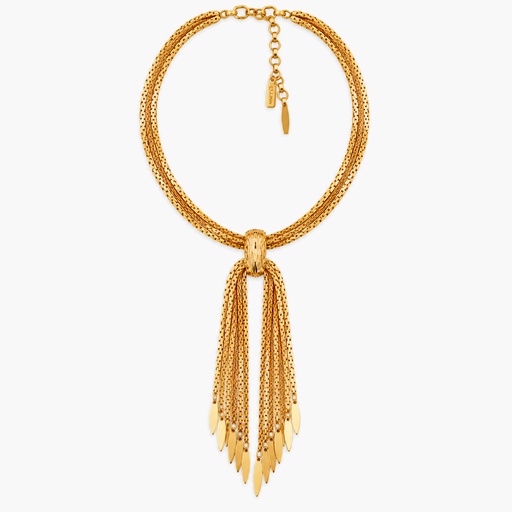 Monet Vintage 1960s Gold-Tone Waterfall Tassel Statement Necklace