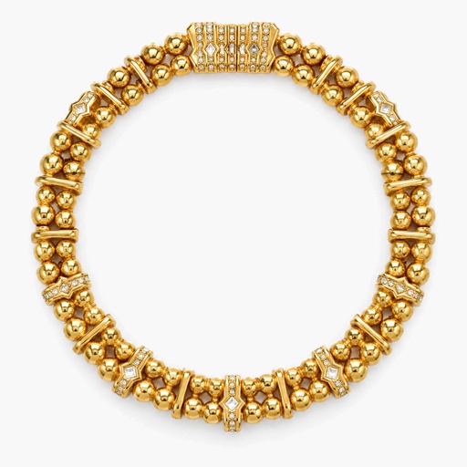 Christian Dior Vintage 1980s Gold-Tone Rhinestone Collar Necklace