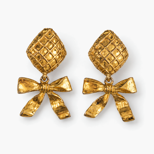 Chanel Vintage Bow Clip-On Earrings