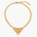 Christian Dior Vintage Crystal Bib Necklace, Gold Tone