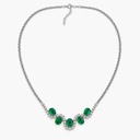 Christian Dior Vintage Emerald Green Crystal Choker, Silver Tone