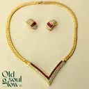 Christian Dior Vintage V Choker Necklace and Earrings Set