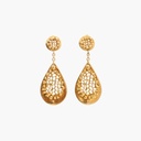 Vintage Gold-Plated Sterling Silver Openwork Teardrop Drop Earrings