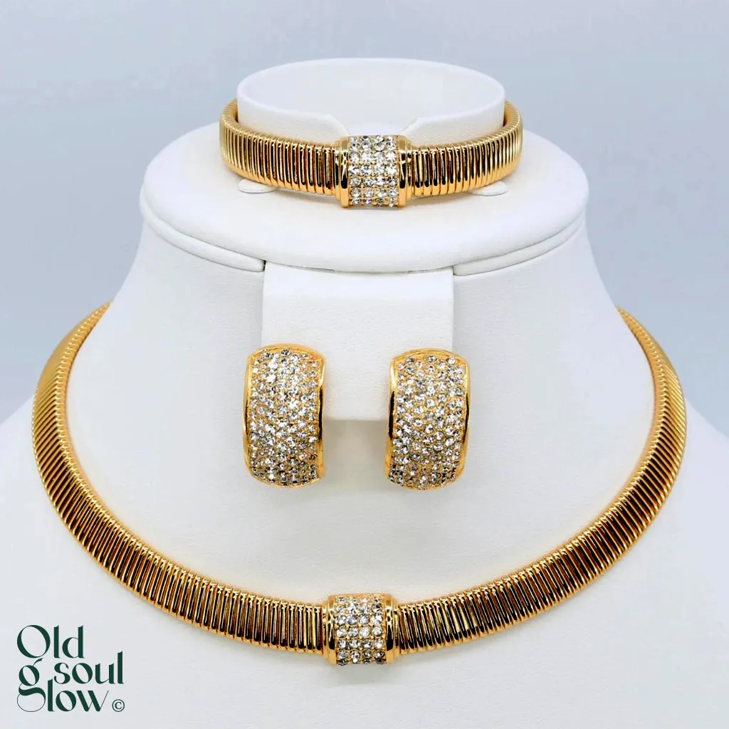 Christian Dior Vintage Gold Plated Omega Style Set