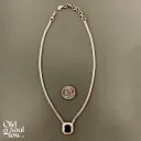 Christian Dior Vintage Art Deco Silver and Black Pendant Necklace