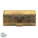 Gucci Vintage Gold GG Monogram Evening Clutch