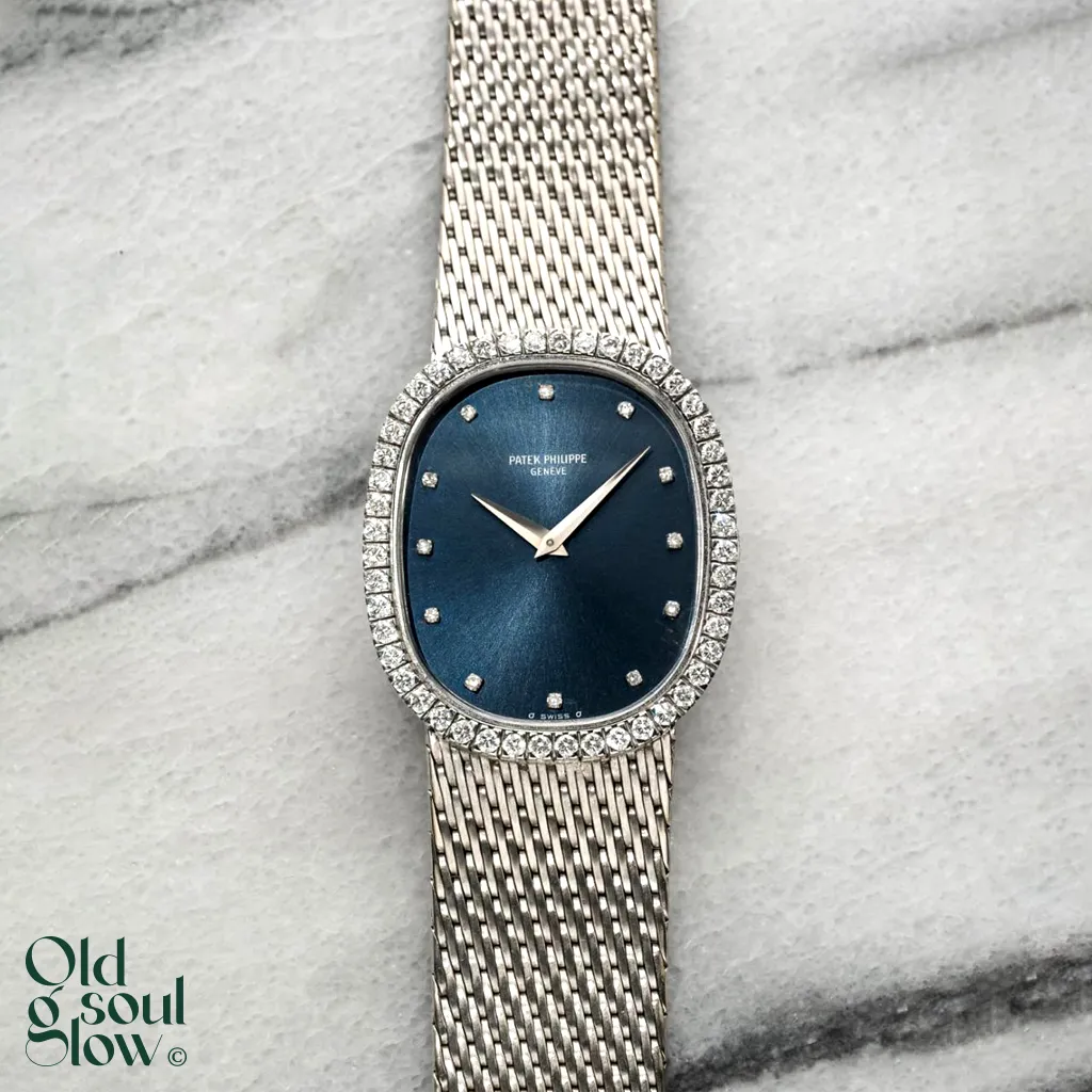 Patek Philippe Vintage Ellipse 18K White Gold Diamond Watch