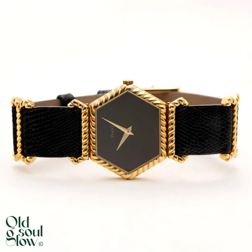 Piaget Vintage Hexagonal 18K Yellow Gold Watch