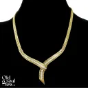 Vintage Cartier 18K Two-Tone Gold Diamond V Choker Necklace15”