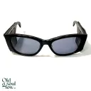 Black Leather-Accented Statement Sunglasses by Chanel