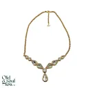 Gold-Tone Crystal Drop Statement Necklace by Christian Dior