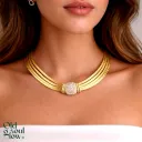Layered Crystal Necklace in Gold Tone by Christian Dior