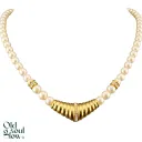 Pearl & Crystal Collar Necklace in Gold Tone by Christian Dior