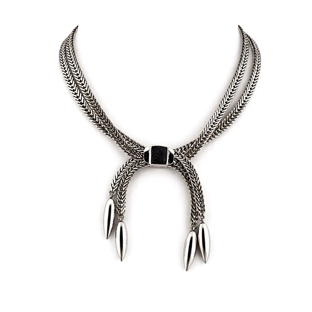 VTG Monet Silver Torpedo Dangle Choker