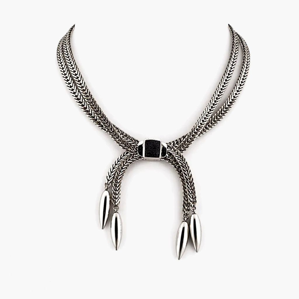 VTG Monet Silver Torpedo Dangle Choker