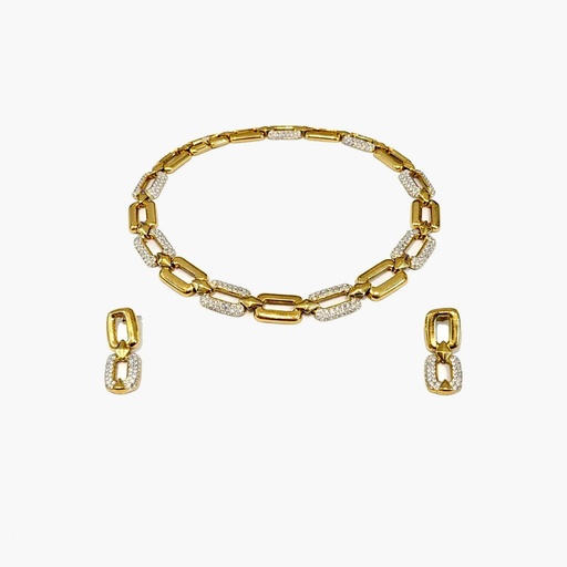 1980s Vintage Statement Necklace with Spree by Swarovski Drop Earrings