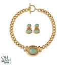 Susan Caplan Vintage 1980s Cabochon Necklace & Earrings Set