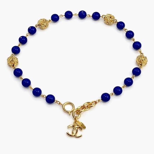 Authentic Vintage Gripoix Choker Necklace Blue & Gold