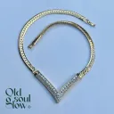 Christian Dior Vintage Rhinestone V Necklace