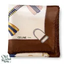 Vintage 100% Silk Scarf Horse & Carriage Motif