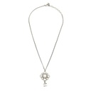 Vintage Silver Crystal Flower Pendant NecklaceWith Original Box