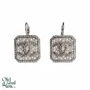 Vintage 1980s French Pearl & Crystal Pierced Earrings