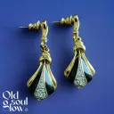 Christian Dior Vintage Black Enamel Crystal Drop Earrings
